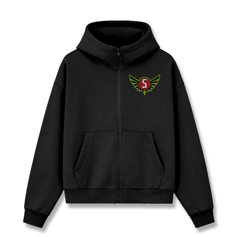 BAY AREA SWOOSH CADET ZIP HOODIE - BLACK