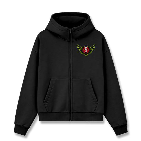 BAY AREA SWOOSH CADET ZIP HOODIE - BLACK