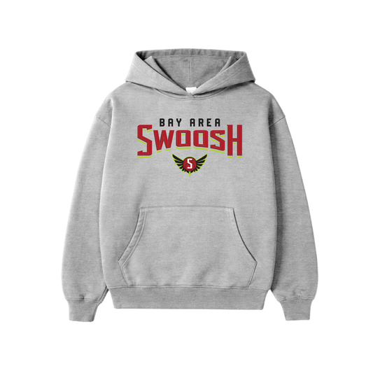 BAY AREA SWOOSH HOODIE - HEATHER GREY