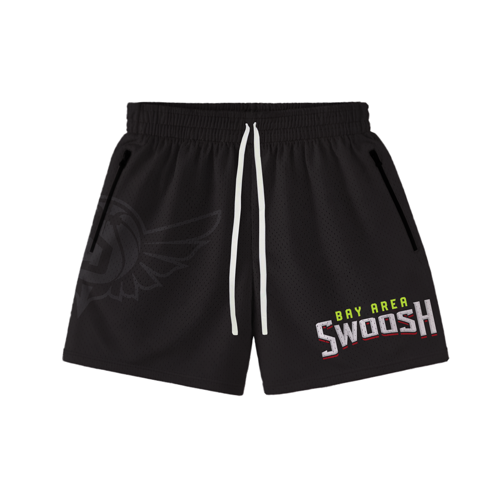 BAY AREA SWOOSH MESH SHORTS -  BLACK