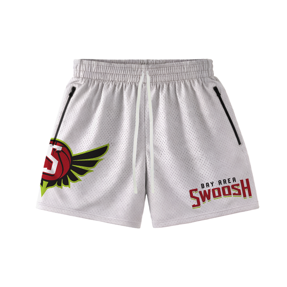 BAY AREA SWOOSH MESH SHORTS -  WHITE