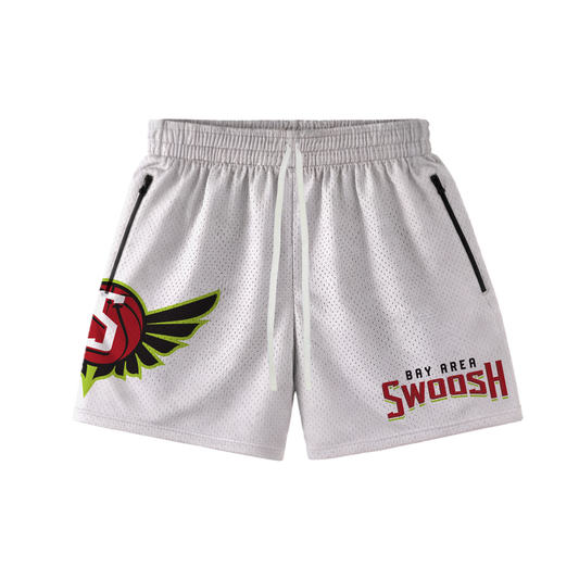 BAY AREA SWOOSH MESH SHORTS -  WHITE