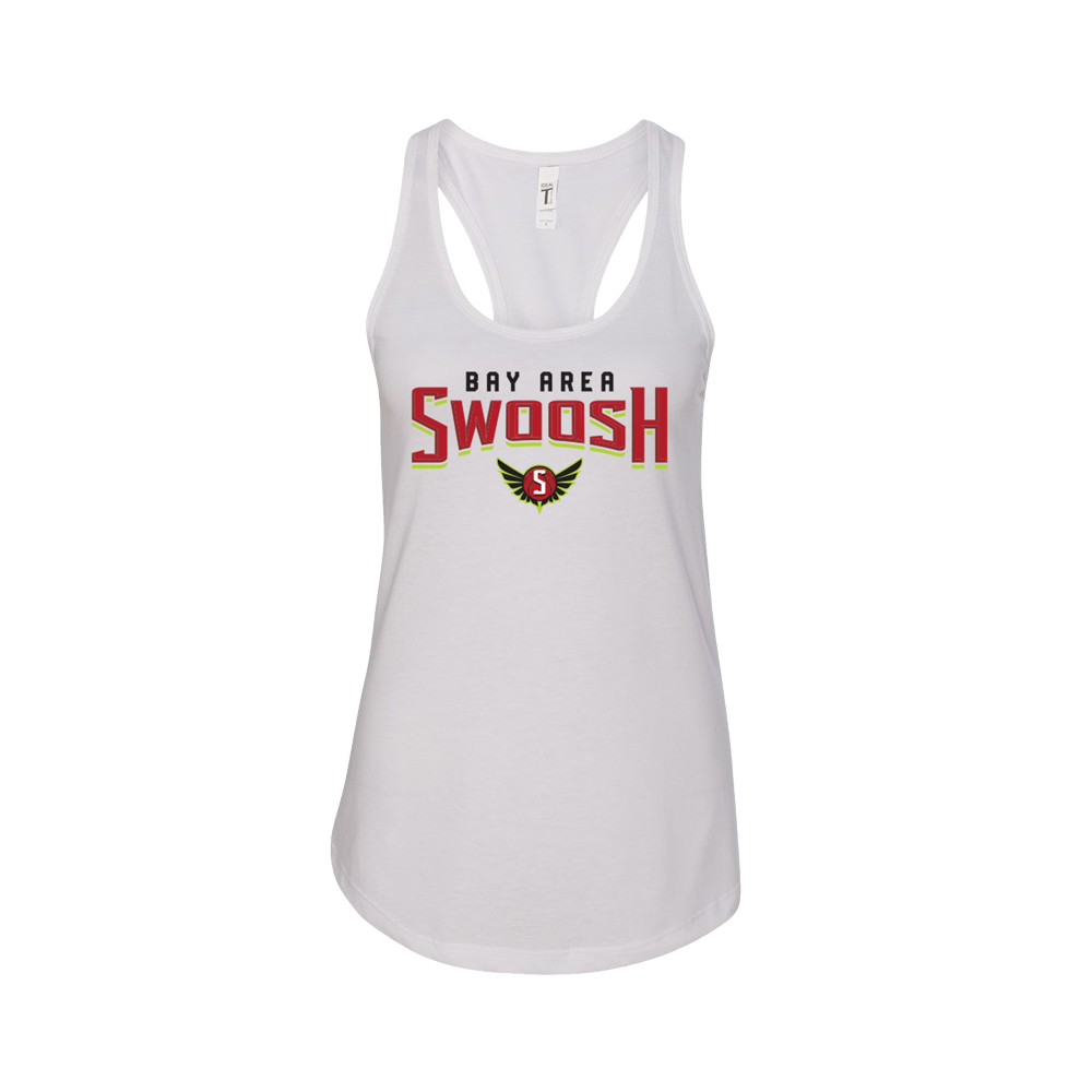 BAY AREA SWOOSH WOMENS RACERBACK TANK - WHITE