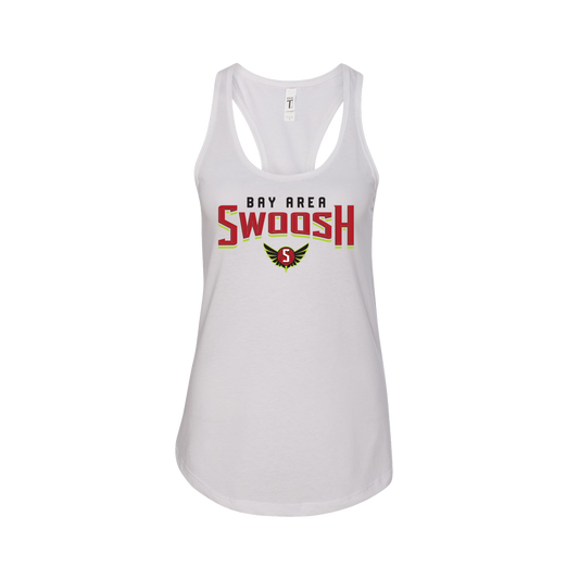 BAY AREA SWOOSH WOMENS RACERBACK TANK - WHITE