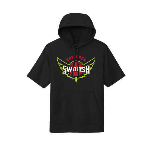 BAY AREA SWOOSH SHORT SLEEVE PERFORMANCE HOODIE - BLACK