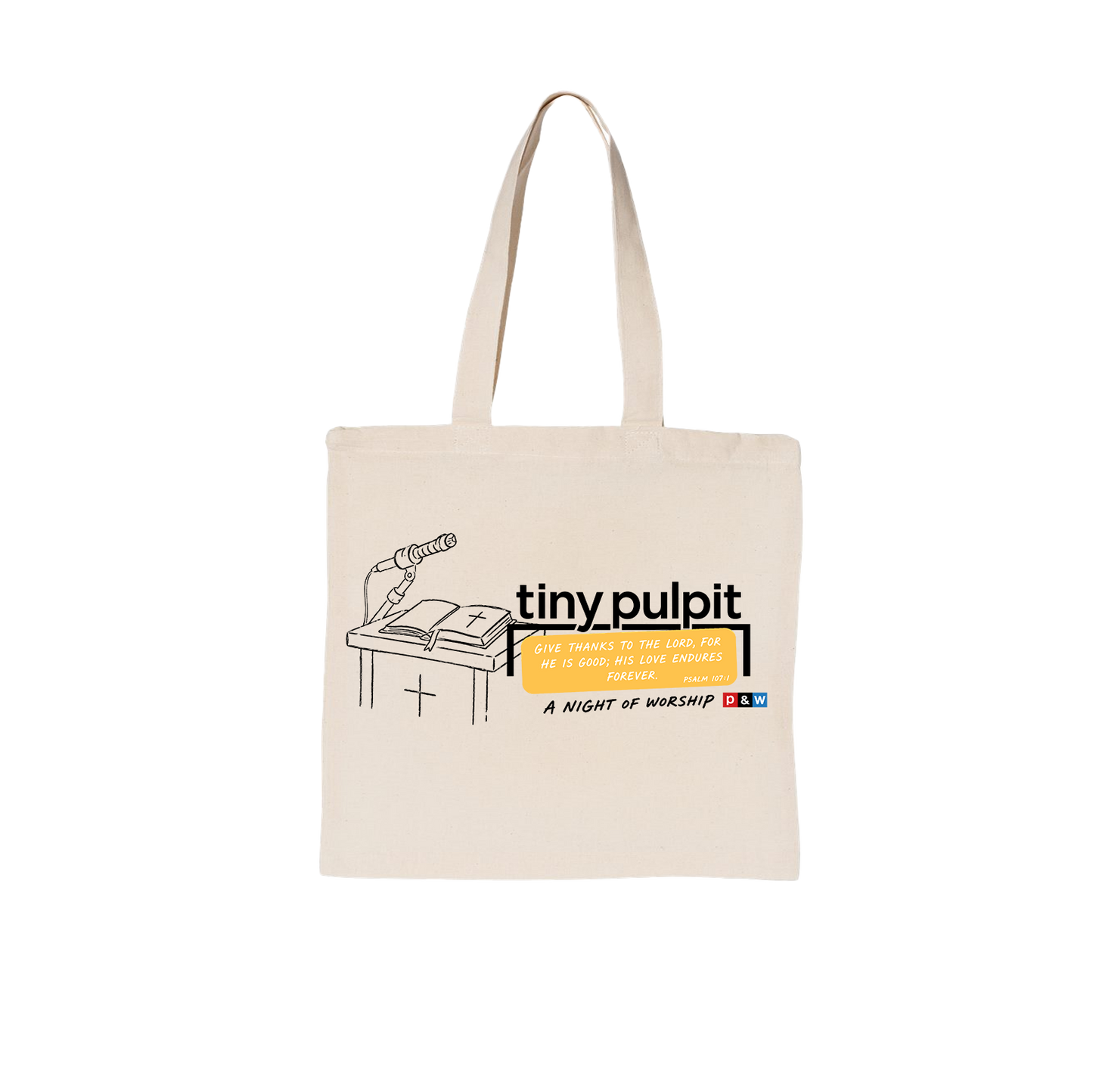 TINY PULPIT CANVAS TOTE BAG