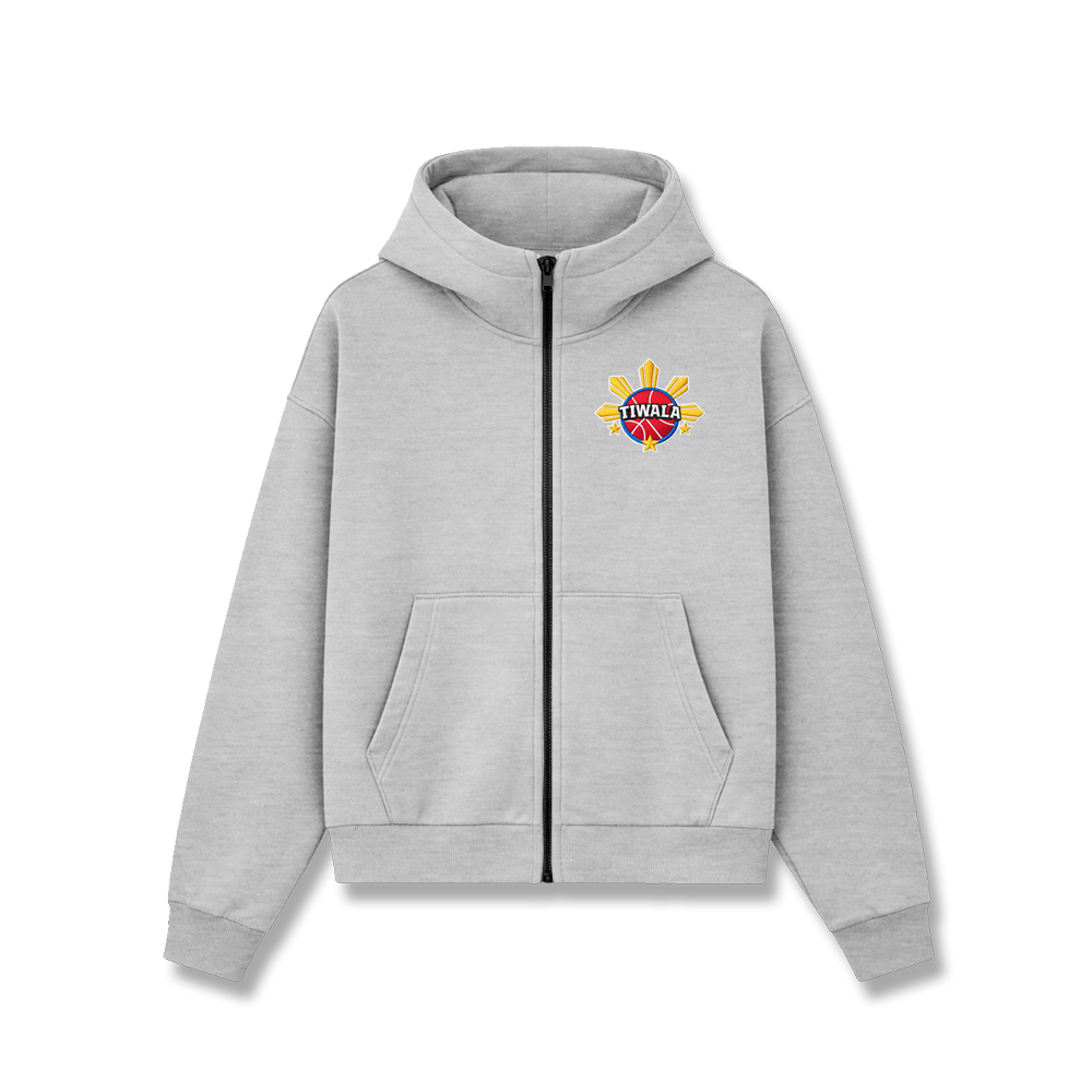 TIWALA CADET ZIP HOODIE - HEATHER GREY