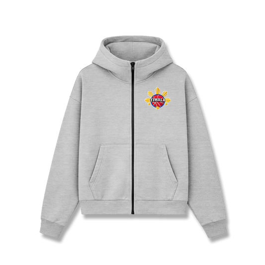 TIWALA CADET ZIP HOODIE - HEATHER GREY