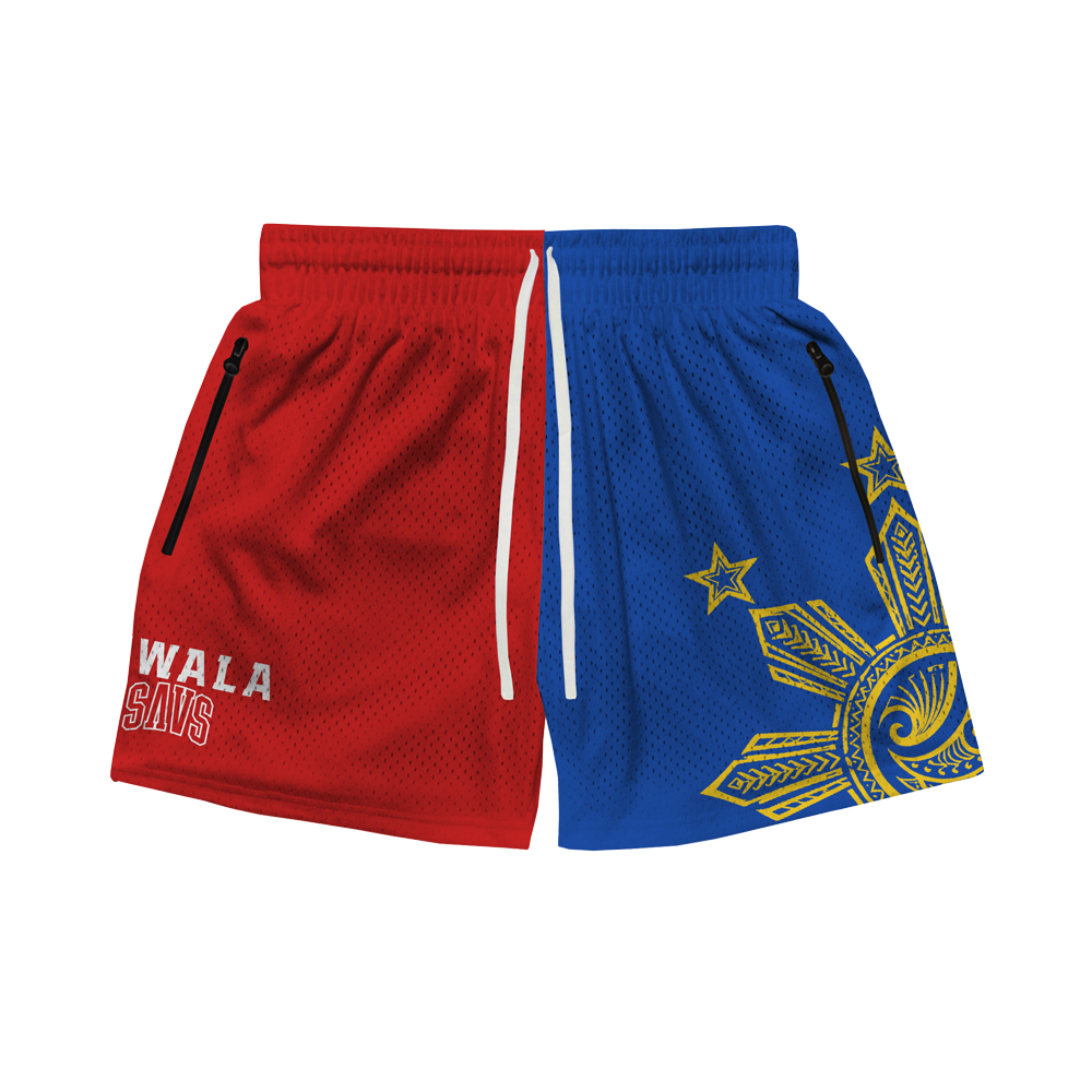 TIWALA X SAVS TRIBAL SUN MESH SHORTS - RED/BLUE