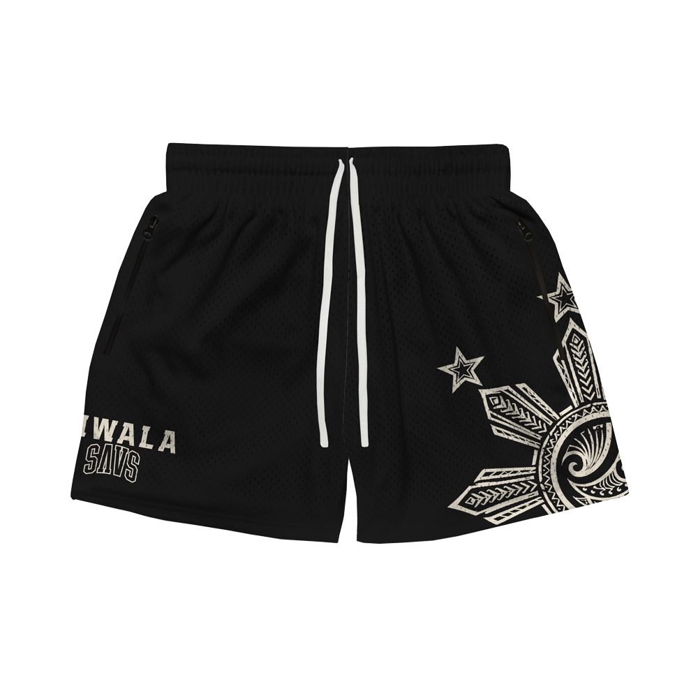 TIWALA X SAVS TRIBAL SUN MESH SHORTS - BLACK
