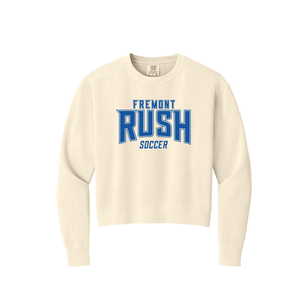 FREMONT RUSH WOMEN'S MID-LENGTH CREWNECK SWEATSHIRT - CREAM