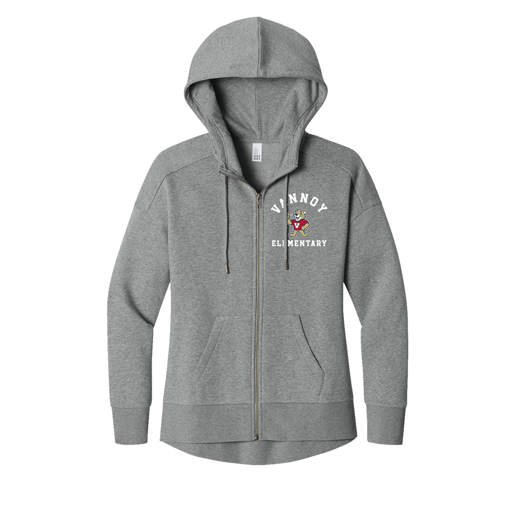 VANNOY WOMEN'S ZIP HOODIE - HEATHER GREY
