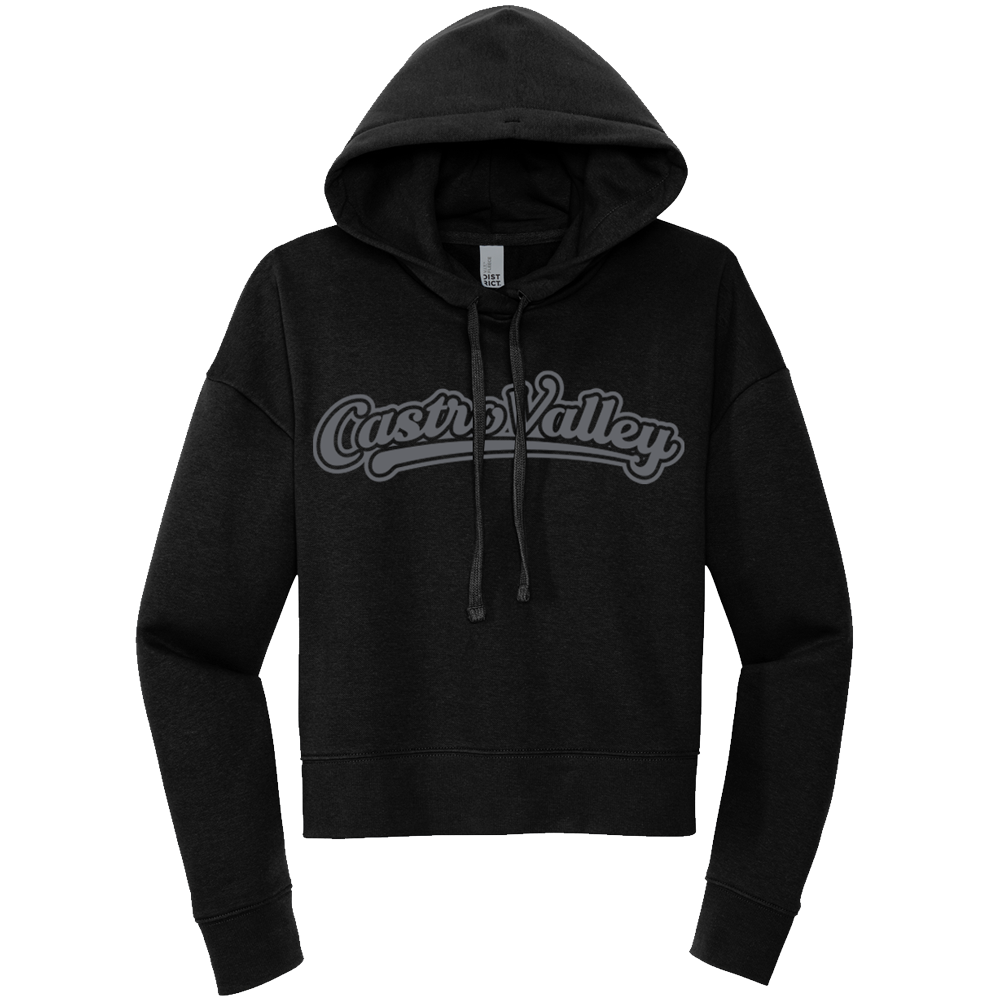 CV SCRIPT WOMEN'S CROPPED HOODIE - BLACK