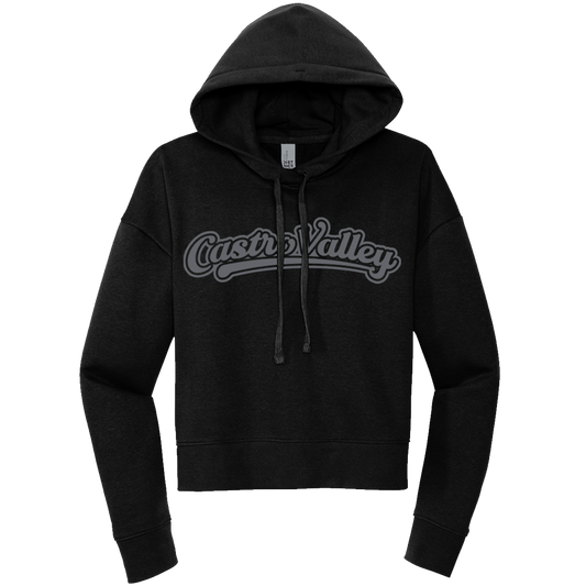 CV SCRIPT WOMEN'S CROPPED HOODIE - BLACK