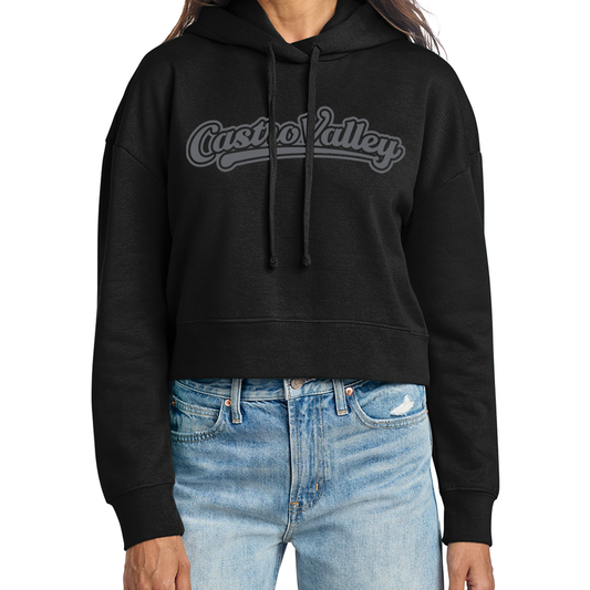 CV SCRIPT WOMEN'S CROPPED HOODIE - BLACK