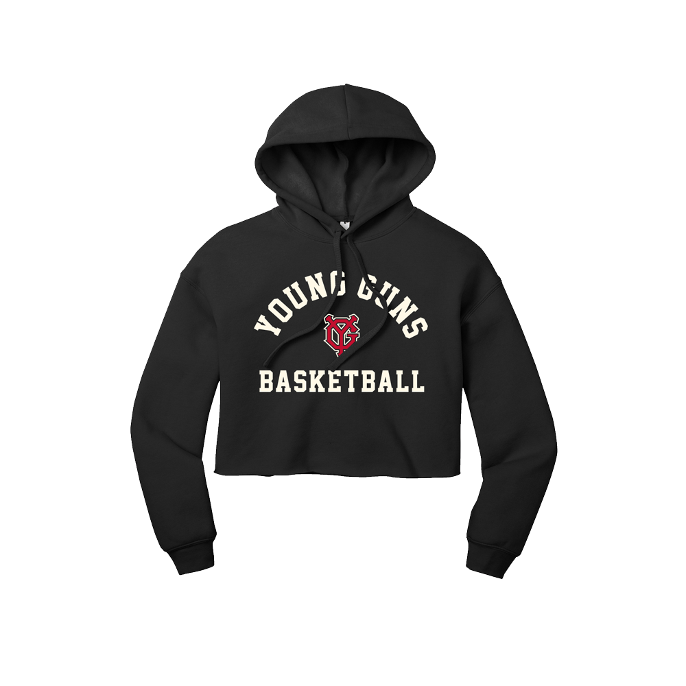 YOUNG GUNS CROP HOODIE - BLACK