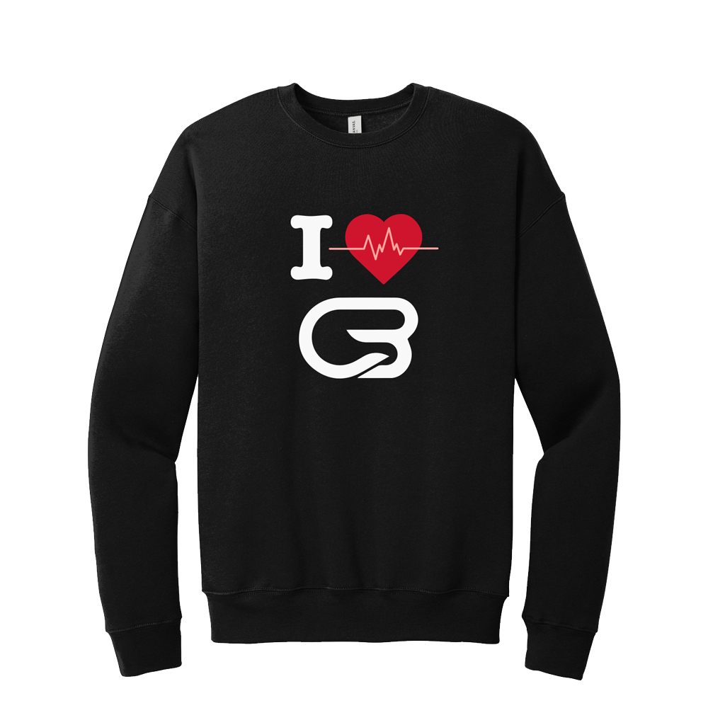 CYCLEBAR "I HEART CB" CREWNECK SWEATSHIRT - BLACK