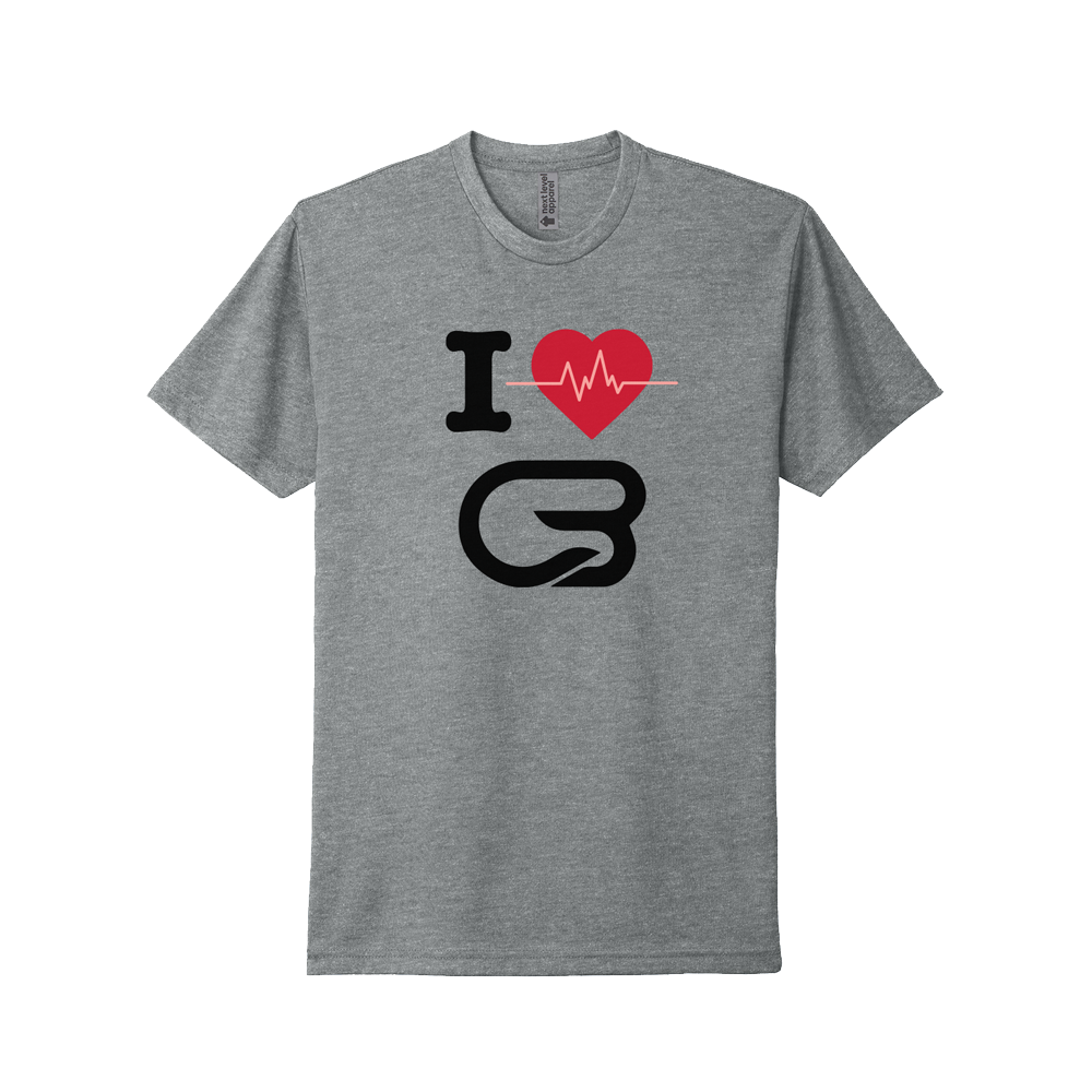 CYCLEBAR "I HEART CB" TSHIRT - HEATHER GREY